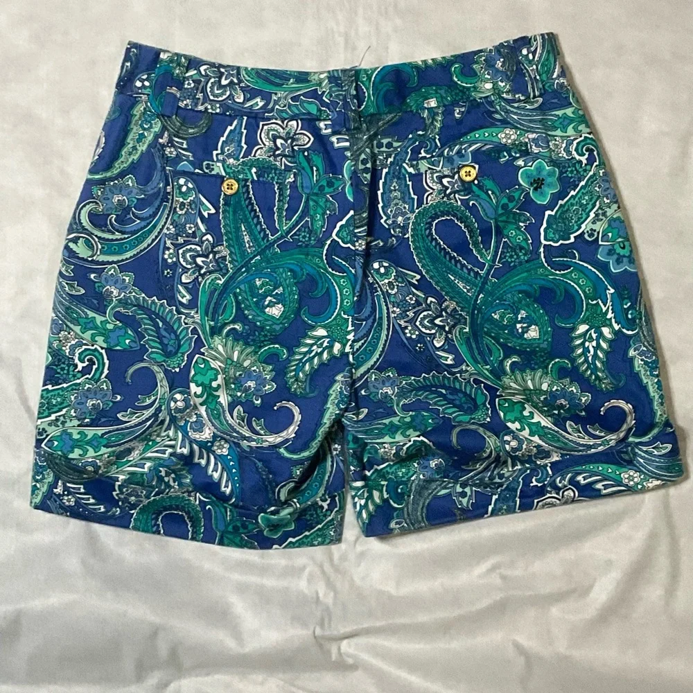 Lauren Ralph Lauren Paisley Turquoise Shorts Size 6 - Picture 2 of 5